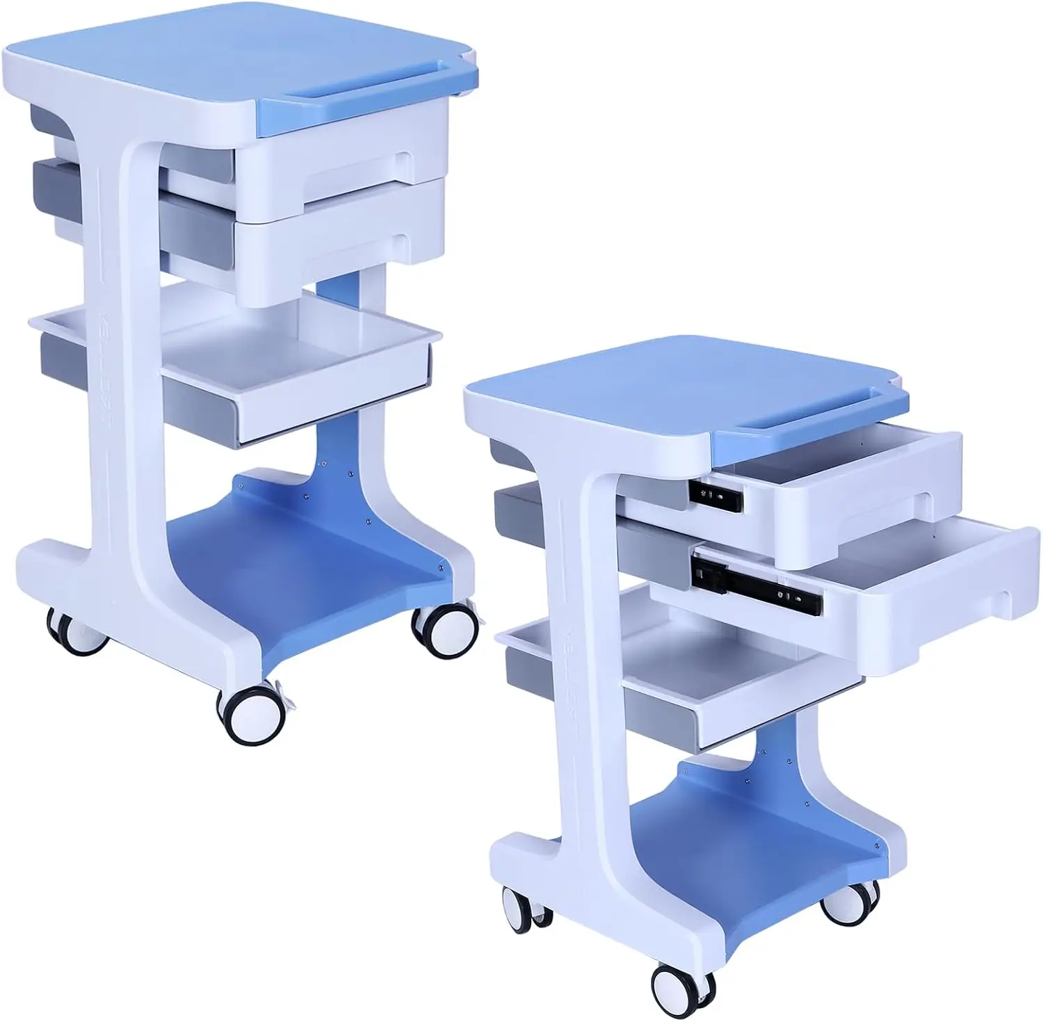 Medical Lab Ultrasound - 3 Tier Medical Rolling Cart with