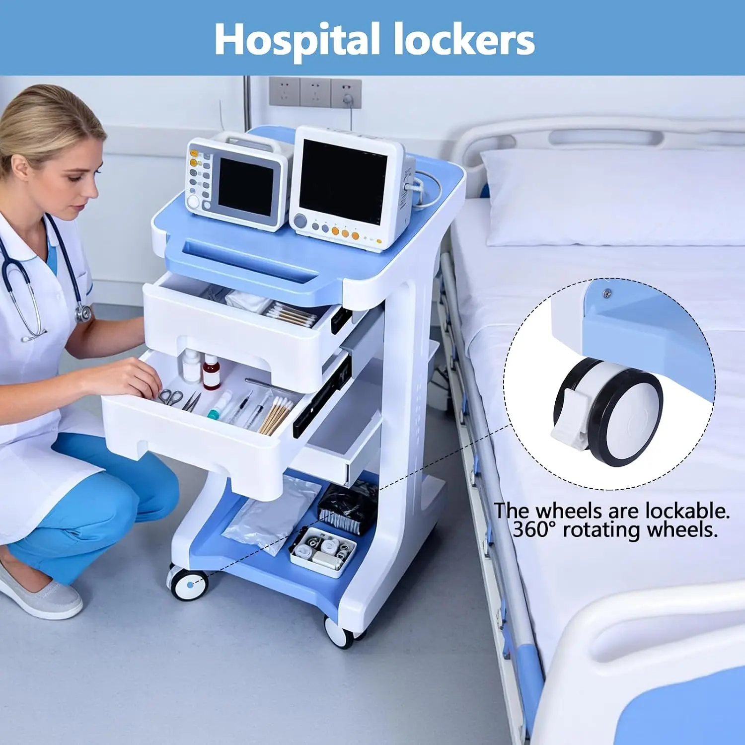 3 Tier Medical Rolling Cart wi - Medical Lab Ultrasound recension och pris